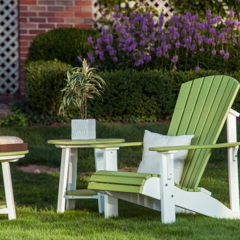 deluxe adirondack chair and deluxe end table lime green white