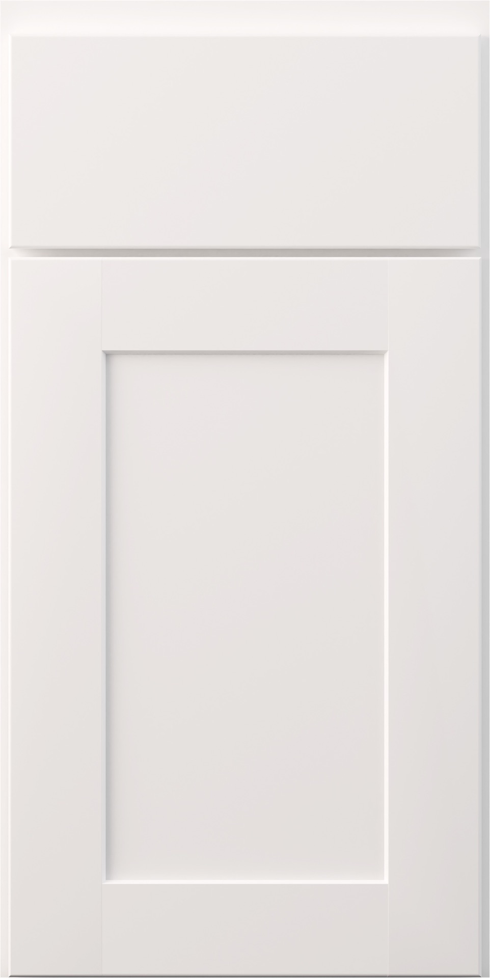 kountry cabinets jamestown door in white with slab drawer