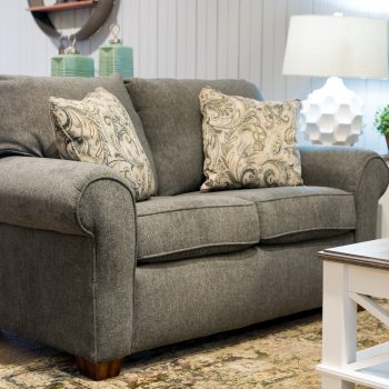 Grey loveseat living room furniture.